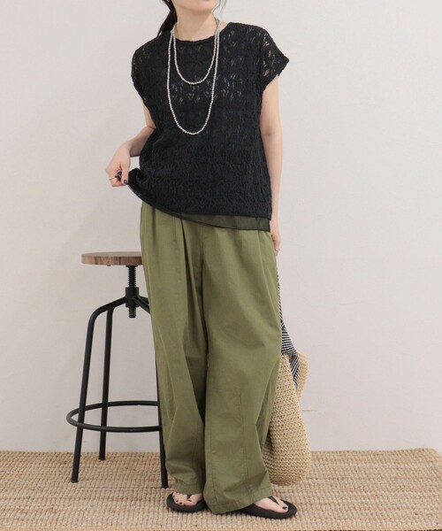 fredy emue（フレディエミュ）の「レースレイヤードフレンチプルオーバー（Tシャツ/カットソー・レディース・オフホワイト/ブラック・38）」の21枚目の写真