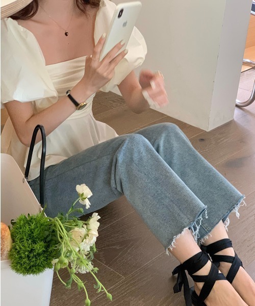 semuse(セミューズ)の「シャーリングオフショル半袖パフスリーブブラウス(シャツ/ブラウス・レディース・ピンク/ホワイト/ブラック・FREE)」の12枚目の写真