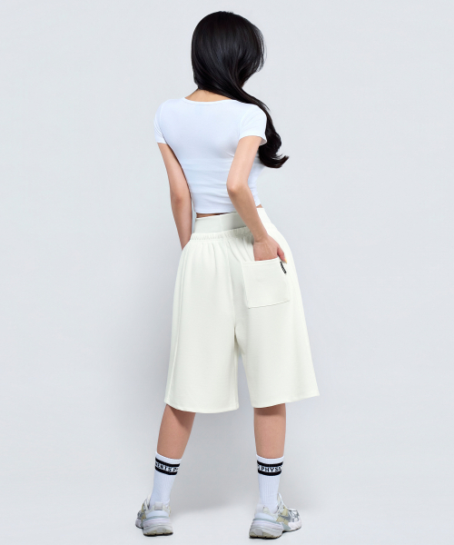PHYSICAL GARMENTS（フィジカルガーメンツ）の「P5071 ウィメンズレイヤードバermudaパンツ [3COLOR]（その他パンツ・レディース・グレー/ブラック/アイボリー・MEDIUM/SMALL）」の21枚目の写真