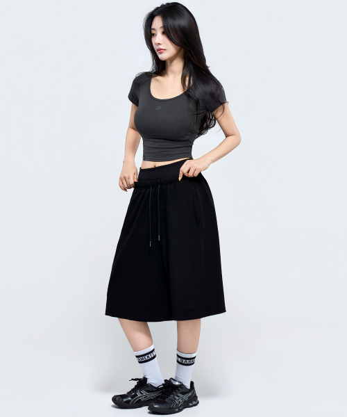 PHYSICAL GARMENTS（フィジカルガーメンツ）の「P5071 ウィメンズレイヤードバermudaパンツ [3COLOR]（その他パンツ・レディース・グレー/ブラック/アイボリー・MEDIUM/SMALL）」の7枚目の写真