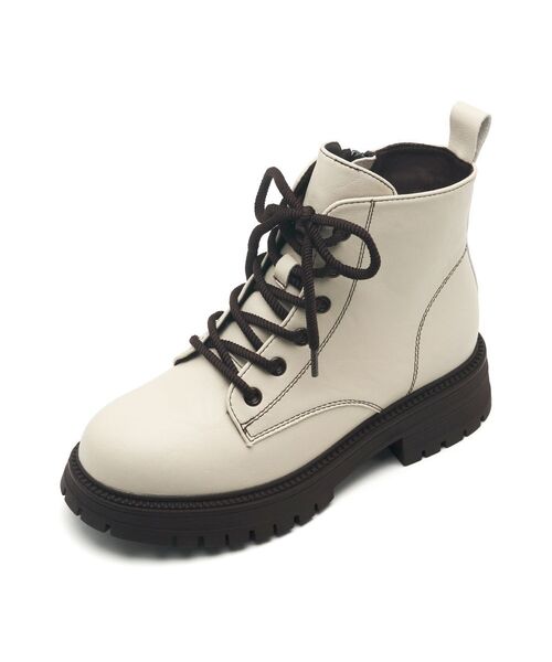 SPUR(シュプール)の「Etre Race Up Walker Boots ワーカーブーツ5CM -VA9057 (2カラー)(ブーツ・レディース・アイボリー/ブラック・23cm/23.5cm/24cm/24.5cm/25cm)」の1枚目の写真