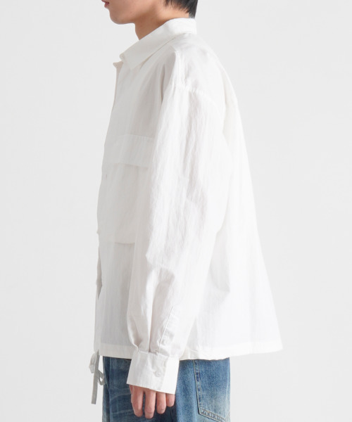 BUTTON SEOUL(ボタンソウル)の「クロップフロントポケットバンディングコットンシャツ(ホワイト)(シャツ/ブラウス・メンズ・その他・MEDIUM/LARGE/X-LARGE)」の3枚目の写真