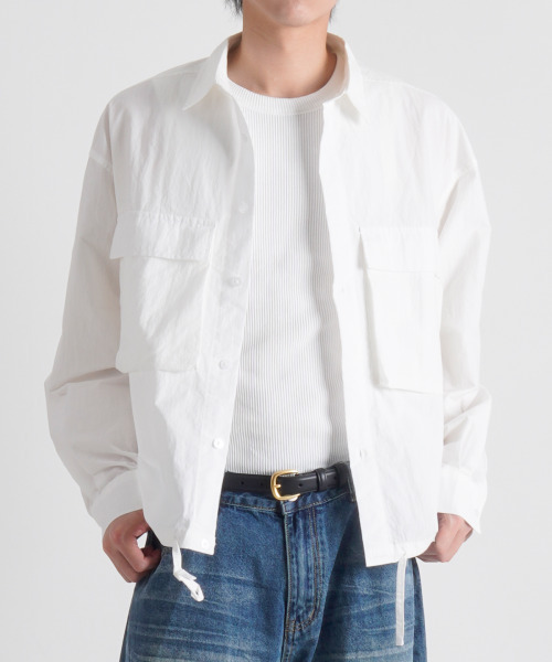 BUTTON SEOUL(ボタンソウル)の「クロップフロントポケットバンディングコットンシャツ(ホワイト)(シャツ/ブラウス・メンズ・その他・MEDIUM/LARGE/X-LARGE)」の7枚目の写真
