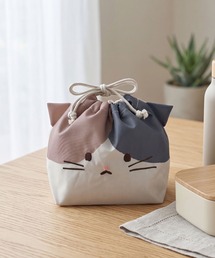 colleca la（コレカラ）の「アニマルフェイス 保冷＆保温ランチ巾着バッグ（お弁当箱）」