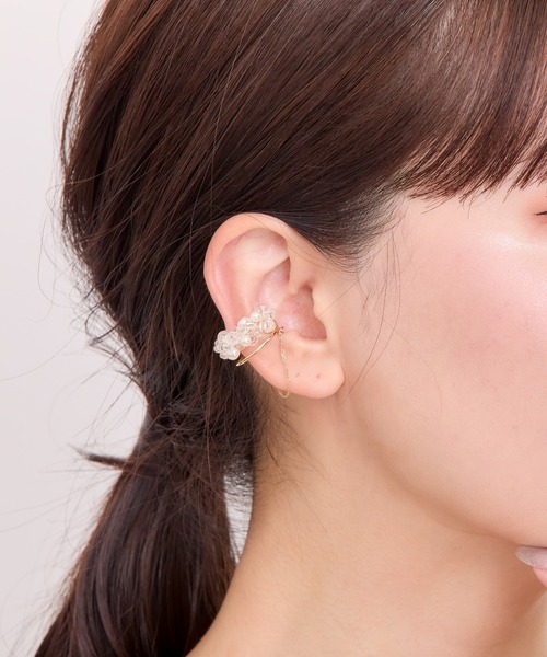 Junco Paris ＊美品イヤーカフ＊ラインストーン×ベビーパール Junco Paris ＊美品イヤーカフ＊ラインストーン×ベビーパール Junco