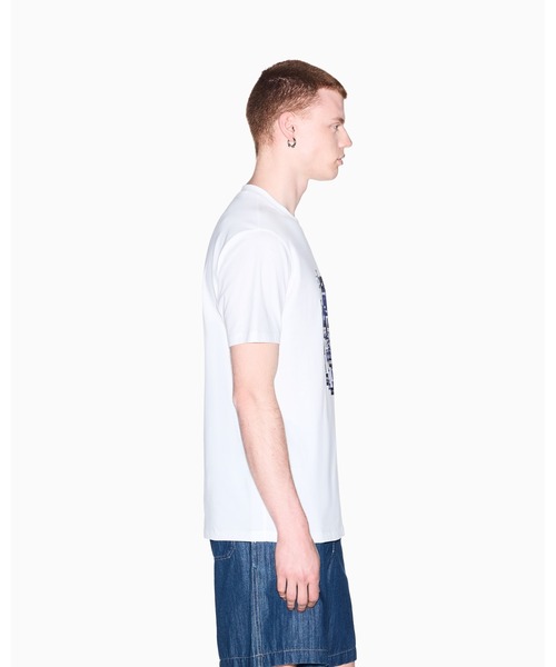 ARMANI EXCHANGE（アルマーニエクスチェンジ）の「【A|X アルマーニ エクスチェンジ】ロゴコラージュ レギュラーフィット 半袖クルーネックTシャツ/REGULAR（EC限定カラー含）（Tシャツ/カットソー・メンズ・オフホワイト/ブルー・LARGE/MEDIUM/SMALL/X-LARGE/XX-LARGE/X-SMALL）」の8枚目の写真