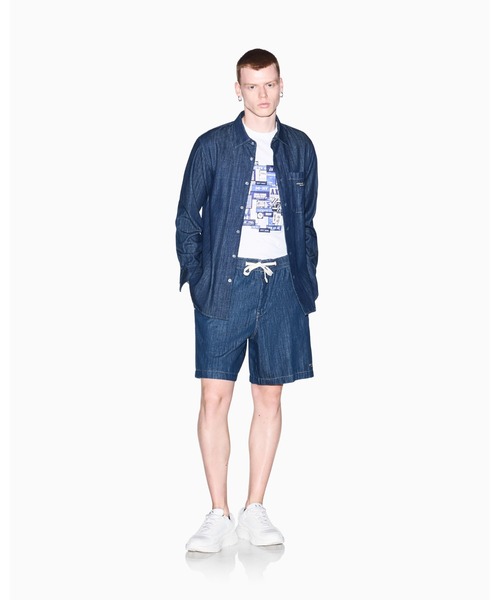 ARMANI EXCHANGE（アルマーニエクスチェンジ）の「【A|X アルマーニ エクスチェンジ】ロゴコラージュ レギュラーフィット 半袖クルーネックTシャツ/REGULAR（EC限定カラー含）（Tシャツ/カットソー・メンズ・オフホワイト/ブルー・LARGE/MEDIUM/SMALL/X-LARGE/XX-LARGE/X-SMALL）」の13枚目の写真