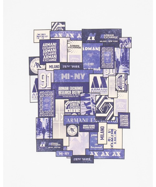 ARMANI EXCHANGE（アルマーニエクスチェンジ）の「【A|X アルマーニ エクスチェンジ】ロゴコラージュ レギュラーフィット 半袖クルーネックTシャツ/REGULAR（EC限定カラー含）（Tシャツ/カットソー・メンズ・オフホワイト/ブルー・LARGE/MEDIUM/SMALL/X-LARGE/XX-LARGE/X-SMALL）」の16枚目の写真
