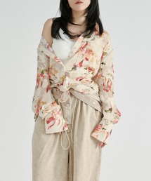 Ezick | Flower waist mark sheer shirt / ウエストコードフラワーシアーシャツ(シャツ/ブラウス)