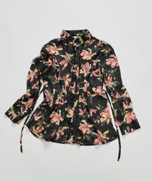Ezick | Flower waist mark sheer shirt  / ウエストコードフラワーシアーシャツ(シャツ/ブラウス)