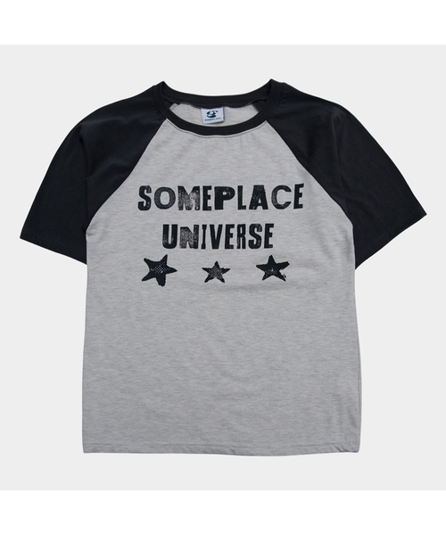 SOMEPLACE MAN(サムプレイス・マン)の「ユニバースグラフィックレグラン配色ソフトラウンドネックオーバーサイズ半袖Tシャツ_2COLOR(Tシャツ/カットソー・メンズ・チャコール/ネイビー・FREE)」の2枚目の写真