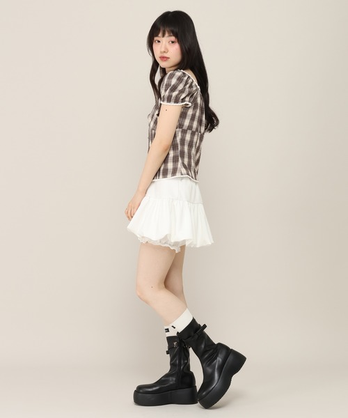 Heather(ヘザー)の「レイヤードバルーンミニスカート 1051887(スカート・レディース・ドット/オフホワイト/ブラック・S/M)」の4枚目の写真
