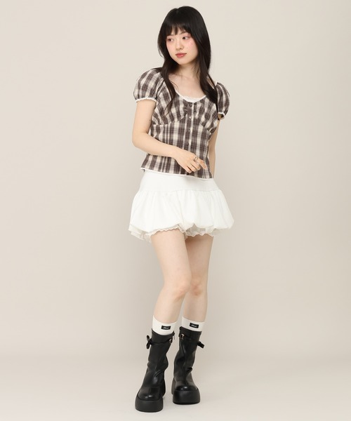 Heather(ヘザー)の「レイヤードバルーンミニスカート 1051887(スカート・レディース・ドット/オフホワイト/ブラック・S/M)」の5枚目の写真