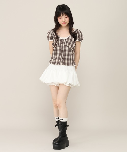 Heather(ヘザー)の「レイヤードバルーンミニスカート 1051887(スカート・レディース・ドット/オフホワイト/ブラック・S/M)」の6枚目の写真