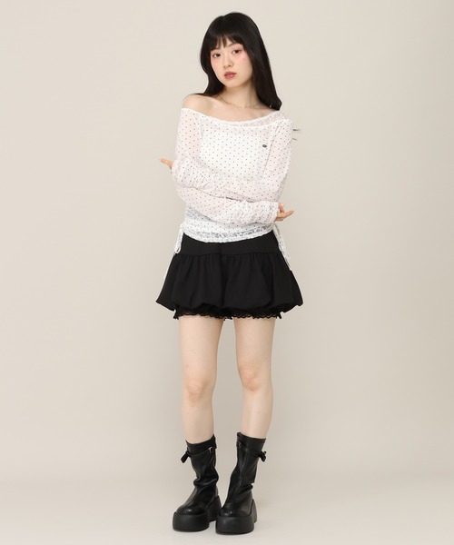 Heather(ヘザー)の「レイヤードバルーンミニスカート 1051887(スカート・レディース・ドット/オフホワイト/ブラック・S/M)」の17枚目の写真