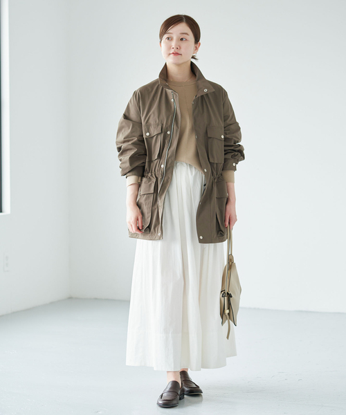 IENA（イエナ）の「《手洗い可》撥水ポリエステルツイルユーティリティジャケット（その他アウター・レディース・カーキ/ブラック・FREE）」の6枚目の写真