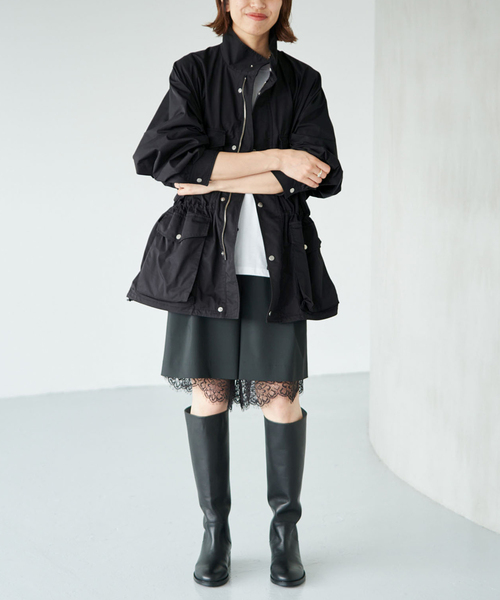 IENA（イエナ）の「《手洗い可》撥水ポリエステルツイルユーティリティジャケット（その他アウター・レディース・カーキ/ブラック・FREE）」の12枚目の写真