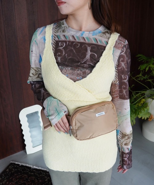 SANSeLF(サンセルフ)の「【SANSeLF】クロスラップニットキャミトップス saw26a002(その他トップス・レディース・イエロー/グレー・FREE)」の15枚目の写真