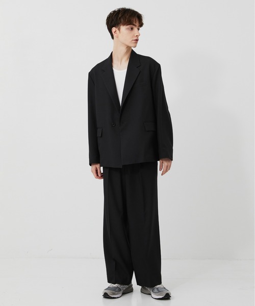 PUBLIC TOKYO(パブリックトウキョウ)の「SEAWOOLツイルエバークリースストレートスラックス /ストレッチ/洗濯可/防シワ/防臭/オフィスカジュアル/速乾/ビジネス(スラックス・メンズ・ブラック/ダークグレー/ブラウン・1/2/3)」の6枚目の写真