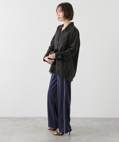 SPORTY&RICH(スポーティアンドリッチ)の「SPORTY&RICH/スポーティアンドリッチ Signature Logo Retro Track Pant パンツ(その他パンツ・レディース・ネイビー・SMALL)」の5枚目の写真