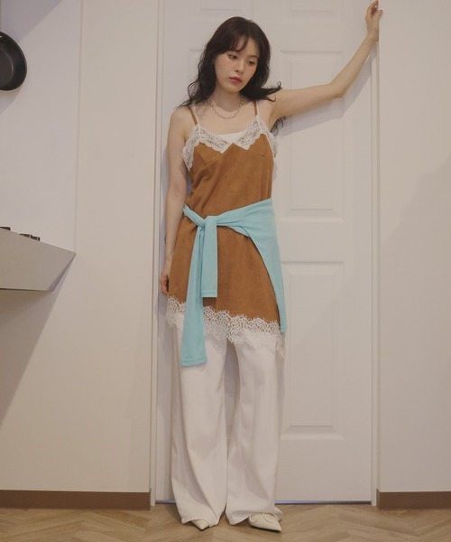 Mili affinity(ミリアフィニティー)の「スウェードキャミワンピース(ワンピース・レディース・キャメル/アイボリー/ブラック/ブラウン・FREE)」の8枚目の写真