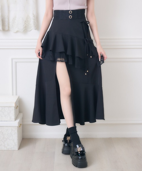 couture BY ROJITA(クチュールバイロジータ)の「レースフリルスリットロングスカート(スカート・レディース・その他/ピンク/ブラック・FREE)」の13枚目の写真