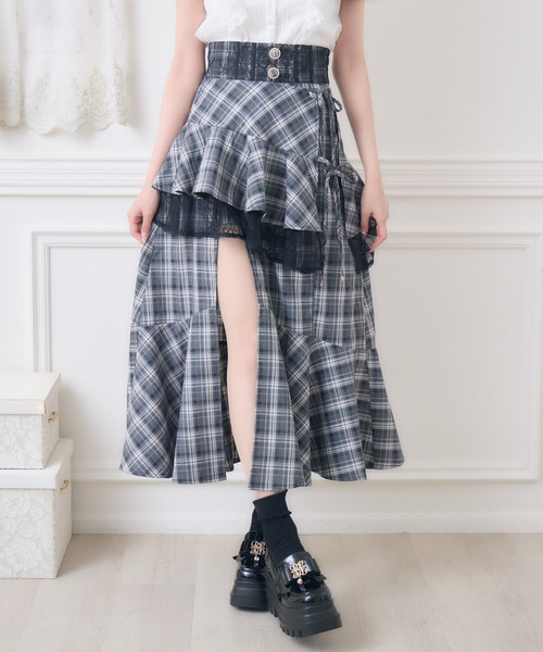 couture BY ROJITA(クチュールバイロジータ)の「レースフリルスリットロングスカート(スカート・レディース・その他/ピンク/ブラック・FREE)」の21枚目の写真
