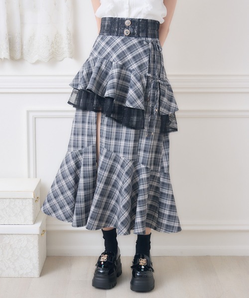 couture BY ROJITA(クチュールバイロジータ)の「レースフリルスリットロングスカート(スカート・レディース・その他/ピンク/ブラック・FREE)」の22枚目の写真