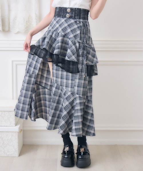 couture BY ROJITA(クチュールバイロジータ)の「レースフリルスリットロングスカート(スカート・レディース・その他/ピンク/ブラック・FREE)」の15枚目の写真