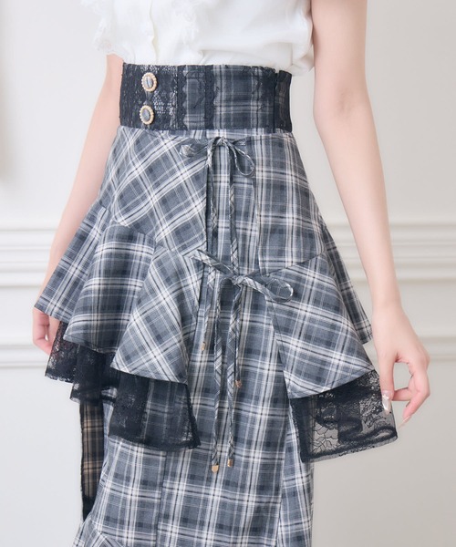 couture BY ROJITA(クチュールバイロジータ)の「レースフリルスリットロングスカート(スカート・レディース・その他/ピンク/ブラック・FREE)」の16枚目の写真