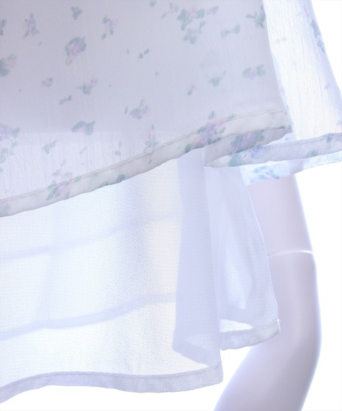 STAY MOTION（ステイモーション）の「【WEB限定】小花柄フリルシアーブラウス［骨格ウェーブ／フェミニン／ガーリー／韓国ファッション］（シャツ/ブラウス・レディース・アイボリー/オフホワイト・F）」の15枚目の写真