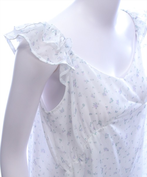 STAY MOTION（ステイモーション）の「【WEB限定】小花柄フリルシアーブラウス［骨格ウェーブ／フェミニン／ガーリー／韓国ファッション］（シャツ/ブラウス・レディース・アイボリー/オフホワイト・F）」の18枚目の写真