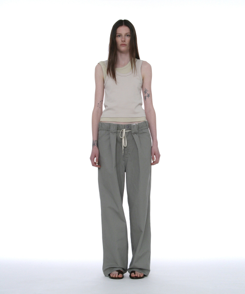 PARTIMENTO WOMEN（パルティメントウィメン）の「ウォッシュドドローストリングチノパンツ_グレー（その他パンツ・レディース・その他・SMALL/MEDIUM）」の2枚目の写真