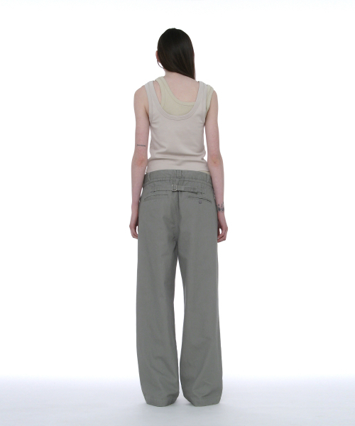 PARTIMENTO WOMEN（パルティメントウィメン）の「ウォッシュドドローストリングチノパンツ_グレー（その他パンツ・レディース・その他・SMALL/MEDIUM）」の4枚目の写真