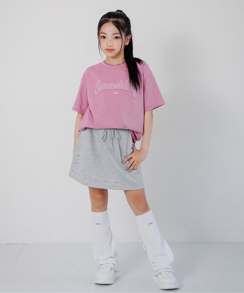 algy（アルジー）の「スタッズロゴアップリケ半袖Tシャツ（Tシャツ/カットソー・キッズ・ピンク/ラベンダー/チャコール・160/150/140/130）」の6枚目の写真