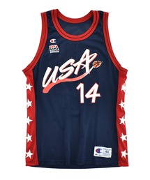 【USED】90's Champion "TEAM USA #14" バスケ ゲームシャツ USA製