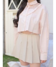 Waist bijou pleated skirt (eme10432)