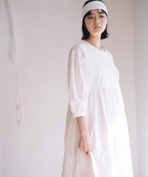 shesaidthat(シーセッドザット)の「shesaidthat - ギャザーワンピース / Gather Dress(ワンピース・レディース・ネイビー/ホワイト・FREE)」の8枚目の写真