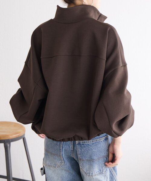BEARDSLEY(ビアズリー)の「スタンドカラーダンボールプルオーバー(Tシャツ/カットソー・レディース・ブラウン/グレー・FREE)」の7枚目の写真
