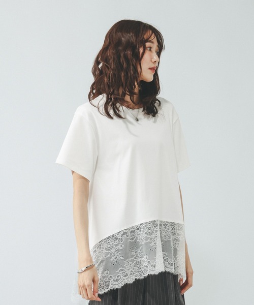 GLOBAL WORK(グローバルワーク)の「リッチクリーン透けにくいカーブレースT/1054504(Tシャツ/カットソー・レディース・ホワイト・LARGE/MEDIUM)」の5枚目の写真