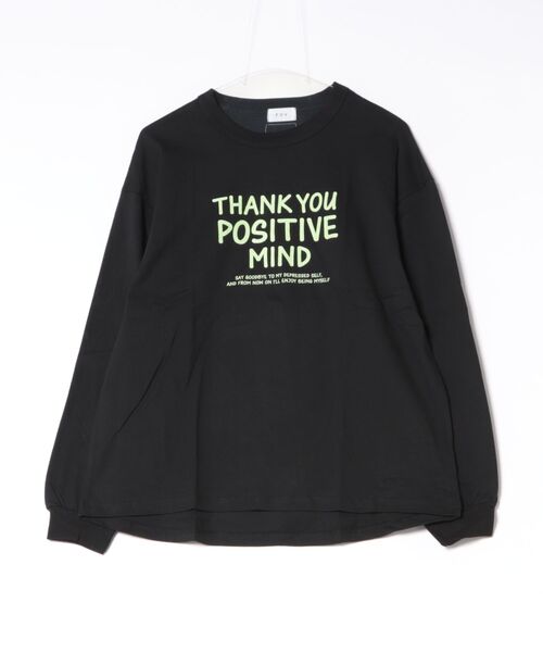 FOV(フォブ)の「フォブ POSITIVE MIND L/S Tシャツ(Tシャツ/カットソー・レディース・チャコールグレー/ブラック/ベージュ系その他・F)」の2枚目の写真