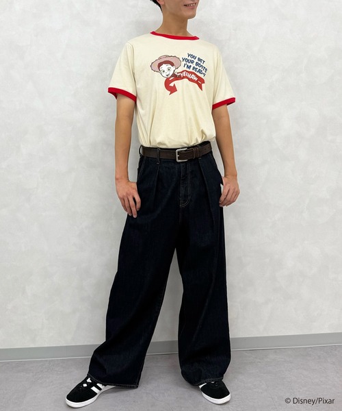 DOUBLE NAME(ダブルネーム)の「【TOY STORY】レトロポップリンガーTEE(Tシャツ/カットソー・レディース・オフホワイト/ネイビー・FREE)」の20枚目の写真
