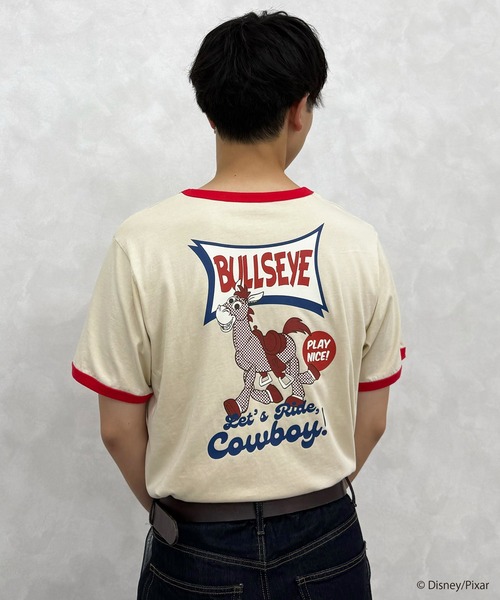 DOUBLE NAME(ダブルネーム)の「【TOY STORY】レトロポップリンガーTEE(Tシャツ/カットソー・レディース・オフホワイト/ネイビー・FREE)」の21枚目の写真