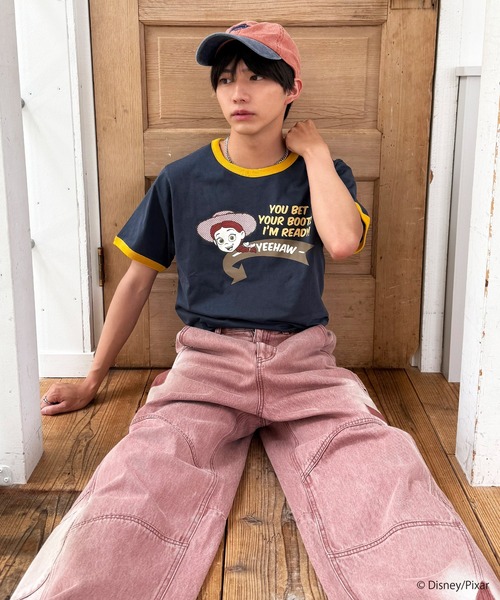 DOUBLE NAME(ダブルネーム)の「【TOY STORY】レトロポップリンガーTEE(Tシャツ/カットソー・レディース・オフホワイト/ネイビー・FREE)」の22枚目の写真