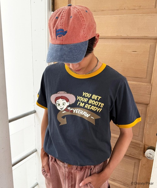 DOUBLE NAME(ダブルネーム)の「【TOY STORY】レトロポップリンガーTEE(Tシャツ/カットソー・レディース・オフホワイト/ネイビー・FREE)」の12枚目の写真
