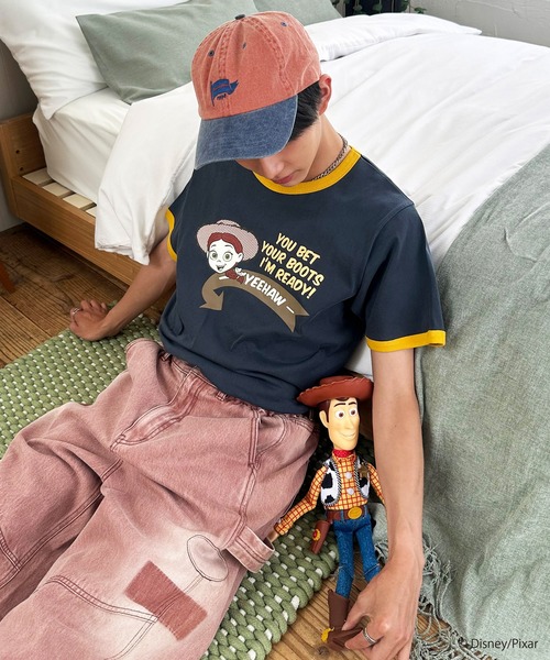 DOUBLE NAME(ダブルネーム)の「【TOY STORY】レトロポップリンガーTEE(Tシャツ/カットソー・レディース・オフホワイト/ネイビー・FREE)」の11枚目の写真