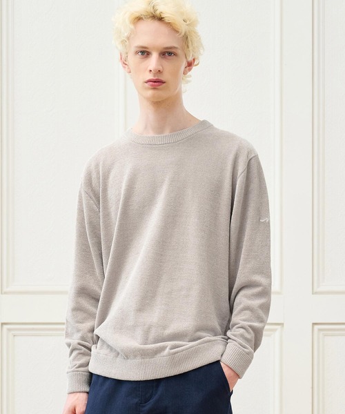 CALL&RESPONSE(コールアンドレスポンス)の「mlt5769- CALLネームテープ ルームTOPS サイセンタク(264-1441-08)(Tシャツ/カットソー・メンズ・グレイッシュベージュ/ダークブルー・5/4/2)」の4枚目の写真