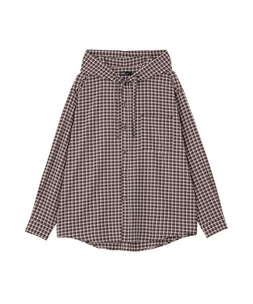 CRAFT STANDARD BOUTIQUE(クラフトスタンダードブティック)の「チェックフードシャツ(シャツ/ブラウス・メンズ・ブラック/ブラウン/ホワイト・L/M)」の3枚目の写真
