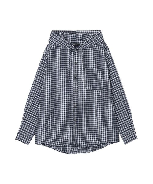 CRAFT STANDARD BOUTIQUE(クラフトスタンダードブティック)の「チェックフードシャツ(シャツ/ブラウス・メンズ・ブラック/ブラウン/ホワイト・L/M)」の2枚目の写真