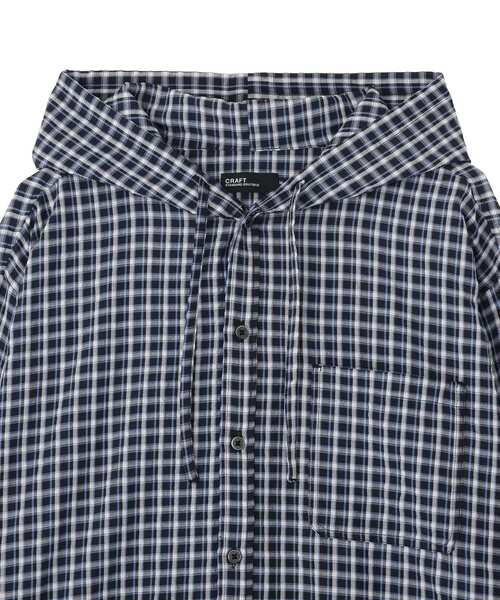 CRAFT STANDARD BOUTIQUE(クラフトスタンダードブティック)の「チェックフードシャツ(シャツ/ブラウス・メンズ・ブラック/ブラウン/ホワイト・L/M)」の6枚目の写真